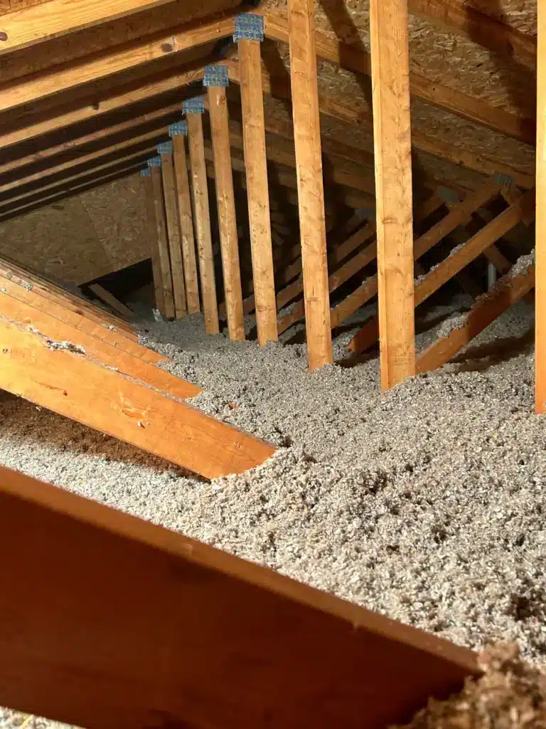 Greenshield Insulation | Spray Foam & Home Insulation Experts in Mattawan, MI 5 Attic insulation near me — blown-in cellulose installation in Mattawan home