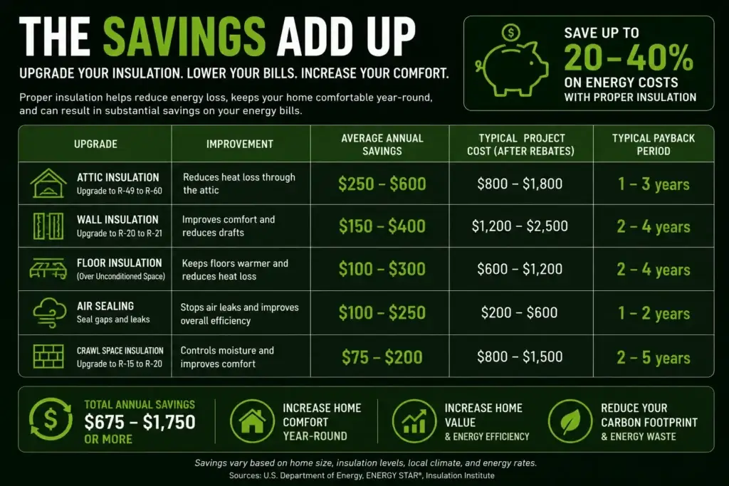 tax savings insulation chart Michigan